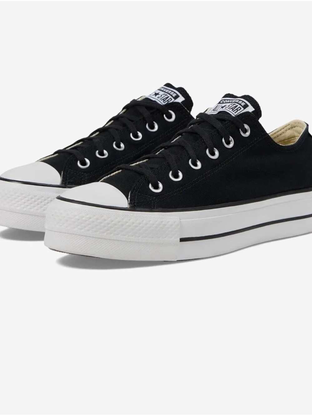 Converse Black Low Top Platform Sneakers